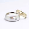 Trauringpaar aus Silber und Gold