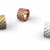 Ringe mit Wabenstruktur, Gelbgold, Rotgold, Silber