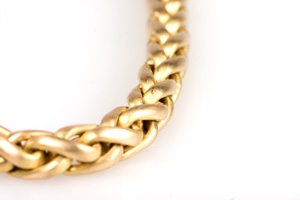 Handgefertigte Zopfkette aus 750er (18Karat) Gelbgold
